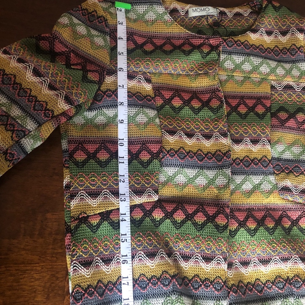 NWT Momo Colorful Blazer with Faux Fur Cuffs - Picture 11 of 13